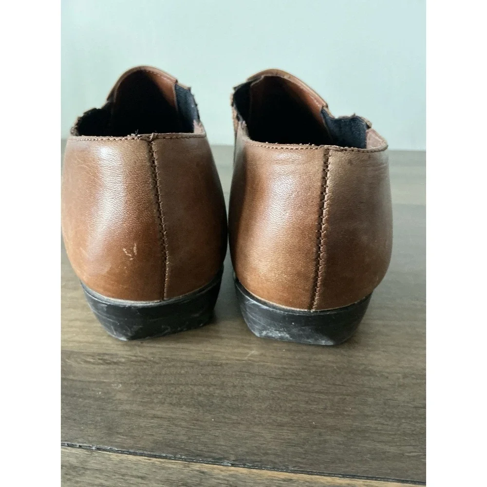 Ellemenno Womens Brown Leather Western Ankle Boots Booties Size 8.5‎